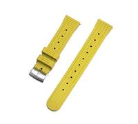 AXTGBHL Correa de reloj de goma de goma de fluoro premium 20 mm 22 mm relojes de relojes Ajuste for la buceo Seiko Pulsera impermeable Pulsera Accesorios de pulsera Reemplazo(Rubber Yellow,20mm)