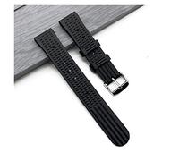 AXTGBHL Correa de reloj de goma de goma de fluoro premium 20 mm 22 mm relojes de relojes Ajuste for la buceo Seiko Pulsera impermeable Pulsera Accesorios de pulsera Reemplazo(Silicone Black,22mm)