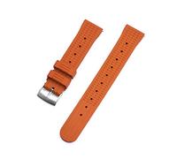 AXTGBHL Correa de reloj de goma de goma de fluoro premium 20 mm 22 mm relojes de relojes Ajuste for la buceo Seiko Pulsera impermeable Pulsera Accesorios de pulsera Reemplazo(Rubber Orange,22mm)