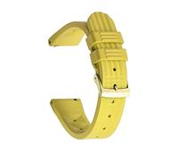 AXTGBHL Correa de reloj de goma de goma de fluoro premium 20 mm 22 mm relojes de relojes Ajuste for la buceo Seiko Pulsera impermeable Pulsera Accesorios de pulsera Reemplazo(Yellow Gold,22mm)