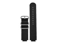 AXTGBHL Correa de reloj de lona con boca convexa apta for CASIO Fit for la serie PROTREK prg-260/270 prw-2500t /3500/5000/5100 correa de reloj de nailon(Black- silver)