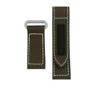 AXTGBHL Correa de reloj de lona de nailon apta for Panerai PAM01118/01661/441 correa de muñeca de fibra de carbono adhesiva accesorios de pulsera de gran tamaño 24mm 26mm(Army green silver,24mm)