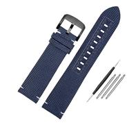 AXTGBHL Correa de Reloj de Nailon for Hombre Apta for Citizen Fit for Mido Fit for Navigator M026.629/430 Fit for Ocean Star M042.430 Correa de Reloj de Cuero de Lona 22 mm(Dark Blue Black Pin)