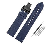 AXTGBHL Correa de reloj de nailon for hombre apta for Citizen Fit for Mido Fit for Navigator M026.629/430 Fit for Ocean Star M042.430 Correa de reloj de cuero de lona 22 mm(D blue black Folding)