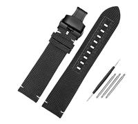 AXTGBHL Correa de reloj de nailon for hombre apta for Citizen Fit for Mido Fit for Navigator M026.629/430 Fit for Ocean Star M042.430 Correa de reloj de cuero de lona 22 mm(Black black Folding)
