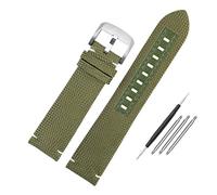AXTGBHL Correa de reloj de nailon for hombre apta for Citizen Fit for Mido Fit for Navigator M026.629/430 Fit for Ocean Star M042.430 Correa de reloj de cuero de lona 22 mm(Army green steel pin)