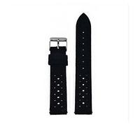 AXTGBHL Correa de reloj de reloj de gamuza porosa envuelta a mano Correa de reloj de acero inoxidable 18/20 / 22 / 24mm de reemplazo de hebilla de acero inoxidable Correa de muñeca(Schwarz,22mm)