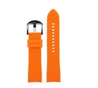 AXTGBHL Correa de reloj de silicona curvada for C-asio EFR-303 ECB900 Fit for Citizen Fit for Longines Fit for Mido Correa de reloj de goma 20 mm 22 mm Accesorios impermeables(Orange-black,22mm)