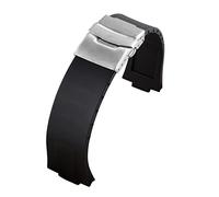 AXTGBHL Correa de silicona 24 * 1 1 mm Reemplazo Negro Genérico Moda Deporte Reloj de pulsera Reloj Correa de banda Ajuste for Oris Mirar buceador TT1 Herramientas de reloj(With buckle 1)