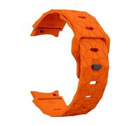 AXTGBHL Correa de silicona apta for Samsung Galaxy Watch 4/5/6 40mm 44mm, pulsera con patrón de fútbol, reloj 6 Classic 47mm 43mm/4 Classic 5Pro 45mm(Orange,Watch 6 Classic)