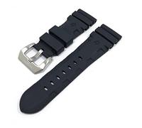 AXTGBHL Correa de silicona duradera suave adecuada 2 4mm 26mm REEMPLAZO NEGRO CON FONT SPORTS A prueba de agua Banda de relojes Accesorios de banda de muñeca(1,24mm)