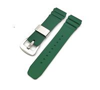 AXTGBHL Correa de vigilancia de goma de 22 mm ajuste for la banda for la pulsera de la banda de muñeca de silicona impermeable de Seiko con anillo de bucle de hebilla de metal(Green 1)