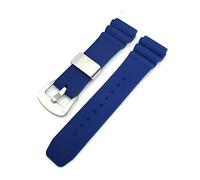 AXTGBHL Correa de vigilancia de goma de 22 mm ajuste for la banda for la pulsera de la banda de muñeca de silicona impermeable de Seiko con anillo de bucle de hebilla de metal(Blue 1)