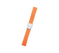 AXTGBHL Correa deportiva de silicona for hombre, hebilla plegable de 18mm, 20mm, 22mm, 24mm y 16mm, pulsera de repuesto de goma resistente al agua, accesorios for reloj(B4 ORANGE,16mm)