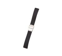 AXTGBHL Correa deportiva de silicona for hombre, hebilla plegable de 18mm, 20mm, 22mm, 24mm y 16mm, pulsera de repuesto de goma resistente al agua, accesorios for reloj(B5 BLACK,24mm)