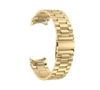 AXTGBHL Correa sin espacios for Samsung Fit for Galaxy Watch 6 Classic 43 mm 47 mm 4/5/6 40 mm 44 mm Banda Ajuste rápido Reloj de pulsera de acero inoxidable 5Pro 45(GOLD,Watch 6 Classic 43mm)