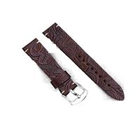 AXTGBHL Correas De Cuero Grabadas De 20 Mm 22 Mm Adecuado For Huawei GT2 / Ajuste For Samsung Galaxy Reloj Bandas Pulsera De Cinturón De Muñeca(Coffee,22mm)