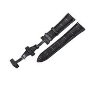 AXTGBHL Correas de reloj de cuero 18mm 20mm 22mm 24mm Correa de reloj con diseño en relieve con hebilla de mariposa de doble presión(Black black,22mm)