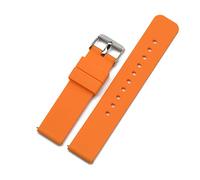 AXTGBHL Correas de silicona planas lisas 20 mm 22 mm ajuste for Huawei Fit for Samsung Galaxy Fit for Xiaomi Haylou Solar Watch Solar Buck Watch Sport Band(Orange,20mm)
