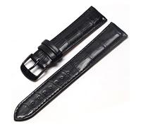 AXTGBHL CUERO DE BANDA DE RELOJ de 20 mm de cuero 22 mm for mujeres Mujeres marrón correa de reloj de reloj de 16 m hebilla de reloj de 18 mm de 18 mm(Black black,24mm)