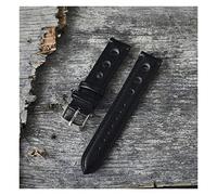 AXTGBHL Cuero original Hecho a mano Reloj de muñeca Correa Correa Cierre de acero inoxidable for hombres Mujeres Reloj de reloj 18 20 22 24 mm Kz3h04(Schwarz,20mm)