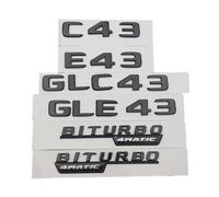 AXTGBHL Etiqueta engomada del Maletero del Coche 3D C43 E43 GLE43 GLC43 BITURBO 4MATIC Emblema Logo Apto for Mercedes AMG W205 W204 W213 W212 X253 W167 Accesorios(Glossy Black,E43)