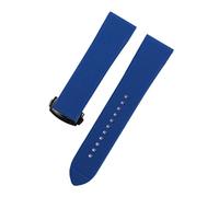 AXTGBHL Grabado de vigilancia de goma de 20 mm de 20 mm for Omega Fit For Seamaster 600 Speedmaster Planet Fit For Ocean Silicone Accesorios for la correa de pulsera impermeable(Blue 02,22mm)