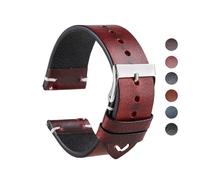 AXTGBHL Hand Made Retro Red Brown Leather Watch Band Quick Release Watch Strap Bracelet 18mm 20mm 22mm Watch Accessories(Red brown,20mm)