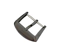AXTGBHL Hebilla de anillo for correa de reloj, correa de silicona de goma, accesorios de Metal de acero inoxidable 316L, cierre de Pin, anillo de correa, botón de 18mm y 20mm(Black Buckle,20MM_WITH LE