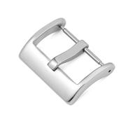 AXTGBHL Hebilla de correa de acero inoxidable 304, hebilla de correa de reloj sólida mate/pulida, hebilla de pulsera de silicona de 16/18/20/22mm con pasadores(Polished-Silver,24mm)