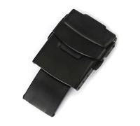 AXTGBHL Hebilla de correa de reloj de acero inoxidable, 16mm, 18mm, 20mm, 22mm y 24mm, hebilla plegable, doble prensa, accesorios de reloj plateado(Schwarz,20mm)