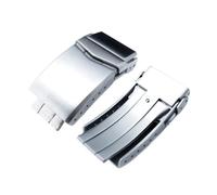 AXTGBHL Hebilla de correa de reloj de acero inoxidable de 18 mm, 20 mm, 22 mm, apta for reloj fit for Seiko, cierre de correa, botón de bloqueo doble, apto for hebillas de buzo de buceo fantasma(Silve