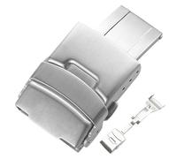 AXTGBHL Hebilla de correa de reloj sólida, hebilla de cinturón de acero inoxidable mate 304, 18mm, 20mm, 22mm, 24mm, tamaño doble, hebilla de correa de seguridad(Silver,22mm)