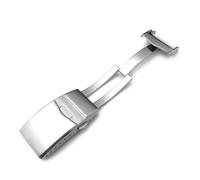 AXTGBHL Hebilla de reloj ajustable for correa de reloj Seiko vendida Cierre de acero inoxidable 316L Botón de bloqueo doble apto for hebilla de buzo 18 mm 20 mm 22 mm(B-Silver,20mm)