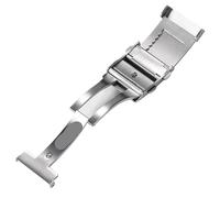 AXTGBHL Hebilla de reloj de acero inoxidable 316L sólido de 18/20 mm/22 mm for Seiko Fit for Citizen Watchband Cierre ajustable Fit for Diver Botón de metal de lujo(20mm)