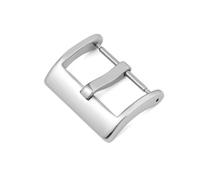 AXTGBHL Hebilla de reloj pulido de acero inoxidable 304L, 16mm, 18mm, 20mm, 22mm, accesorios de cierre de Pin for correa de reloj de cuero con herramienta(Silver,16mm)