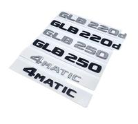 AXTGBHL Insignia con Letras Plateadas y Negras 2017 Apta for Mercedes Benz W247 GLB220d GLB250 4Matic, Pegatina for Placa de identificación de Maletero con Estilo de Coche(Silver,GLB220d)