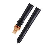AXTGBHL Lady Watch Bands Fit for PÁGINAS Reloj en forma for la correa de reloj de cuero omega Fit for Tissot Brand Wamkband Pulsera Mujer 12/14 / 16/18/20 / 22mm(Black rosegold,17mm)