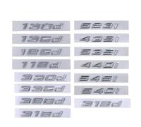 AXTGBHL Logotipo 3D ABS 118d 120d 220d 316d 318d 320d 330d 340d 420d 530d 535d Letras Pegatina for Maletero de Coche for E90 E92 E46 F30 G20 Accesorios(Chrome Silver,318d)