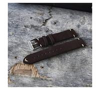 AXTGBHL Muñeca de reemplazo de reloj de cuero hecho a mano 18 mm / 20 mm / 22mm / 24 mm pulsera retro pulsera con costura blanca(Brown,24mm)