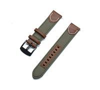 AXTGBHL Nylon + Anillo de cuero Relojes de relojes Calidad Pin rápido Hebilla Strap de la OTAN 20mm 22mm Reloj de hombre Accesorios(Grn,22mm)