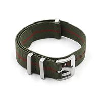 AXTGBHL OTAN Correa de reloj de nylon elástico 18 mm 20 mm 22 mm negro verde gris reloj correas de reloj de reloj militar de hombres hebilla de plata(Green-red line,18mm)