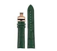 AXTGBHL Piel de avestruz Apto for IWC Apto for Bertolfino Apto for portugués Apto for cronógrafo Reloj de pulsera Apto for Green Sea King Correa de reloj Correa de reloj de cuero 20(A-green-rose gold,