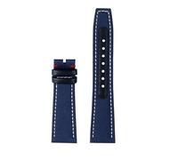 AXTGBHL Pulsera de 20 mm, 21 mm, 22 mm, apta for correa IWC, apta for piloto Little Prince Mark 18 IW377714/IW388101, panel de lona de nailon, correa de reloj for hombre de piel de vaca(Blue-a-no buck