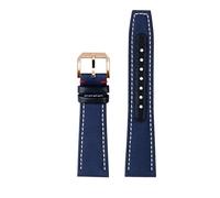 AXTGBHL Pulsera de 20 mm, 21 mm, 22 mm, apta for correa IWC, apta for piloto Little Prince Mark 18 IW377714/IW388101, panel de lona de nailon, correa de reloj for hombre de piel de vaca(Blue-a-rose go