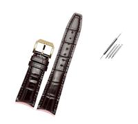 AXTGBHL Pulsera de 22mm adecuada for IWC Fit for Portugal correa de reloj de cuero resistente al agua con cadena de 7 días con correa de reloj IW500705(A-brown-gold)