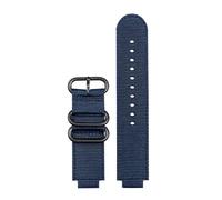 AXTGBHL Pulsera de 24MM apta for reloj TIMEX de lona suave y transpirable con correa de brújula de marea masculina T2N721 T2N720 hebilla de correa de reloj negra y roja de nailon(Blue-black)