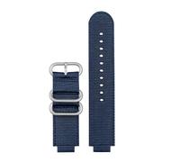 AXTGBHL Pulsera de 24MM apta for reloj TIMEX de lona suave y transpirable con correa de brújula de marea masculina T2N721 T2N720 hebilla de correa de reloj negra y roja de nailon(Blue-silver)