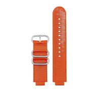 AXTGBHL Pulsera de 24MM apta for reloj TIMEX de lona suave y transpirable con correa de brújula de marea masculina T2N721 T2N720 hebilla de correa de reloj negra y roja de nailon(Orange-silver)