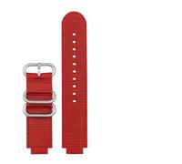 AXTGBHL Pulsera de 24MM apta for reloj TIMEX de lona suave y transpirable con correa de brújula de marea masculina T2N721 T2N720 hebilla de correa de reloj negra y roja de nailon(Red-silver)